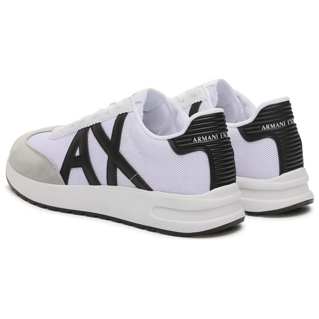 Emporio Armani Leather Round Toe Lace-Up Thick Sole Low-Top Casual Shoes Men Sneakers Gray White XUX071XV527K488
