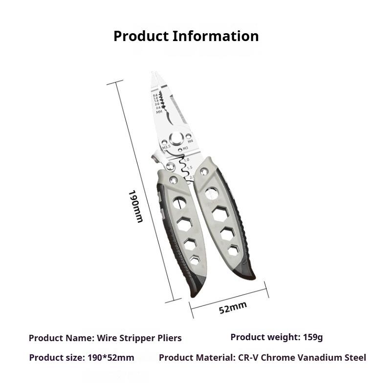 Multifunctional Wire Stripping Pliers Cut Wire Pulling Pressure Wire Winding Universal Tool Pliers