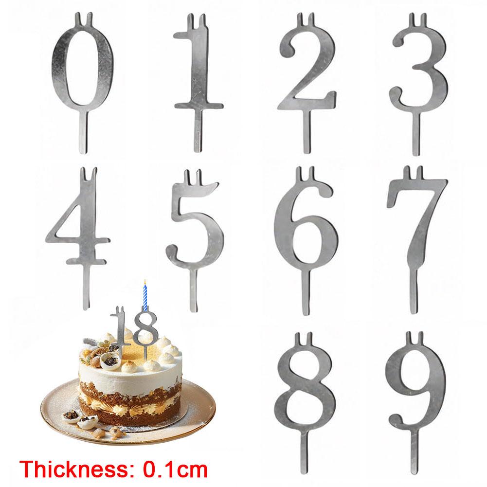 10pcs/set 0-9 Number Happy Birthday Cake Topper Wedding Cake Topper Adorn For Kids Birthday Party Holiday Cake Supplies