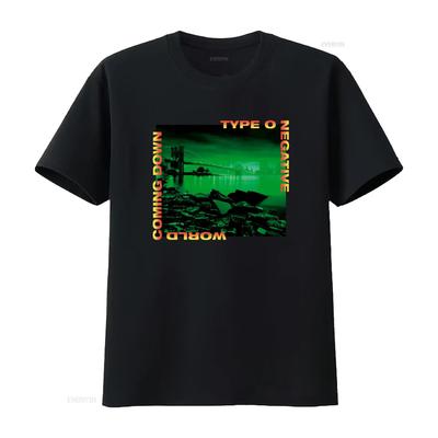 Type O Negative World Coming Down 1999 Tour Print T Shirt for Men and Women Vintage Washed Versatile Soft Graphic