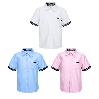 Freizeithemd für Kinder, Jungen, kurzärmelig, Umlegekragen, Polka Dots, Aufdruck, Umlegekragen, Hemdoberteil