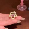 Y2K Colorful Drip Oil Flower Rings for Women Sweet Cute Geometric Block Zircon Rings Fashion Aesthetic Jewelry Gifts Wholesale