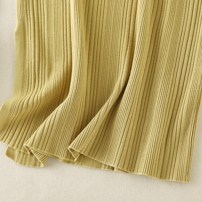 Podzim Zima Jednobarevné All Match Pletená svetrová sukně s vysokým pasem pro ženy Elegantní sukně s dělenými boky