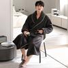 Coral Fleece Nightgown Men'S And Women'S Autumn And Winter Long Knee Bathrobe Large Size Flannel Fleece Thickened Couple Nightgown