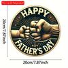 2d Flat 20*20cm, Wooden Happy Father'S Day Vintage Wooden Sign, Round Wall Decor for Home, Farmhouse, Porch and Bedroom, Perfect Holiday Gift
