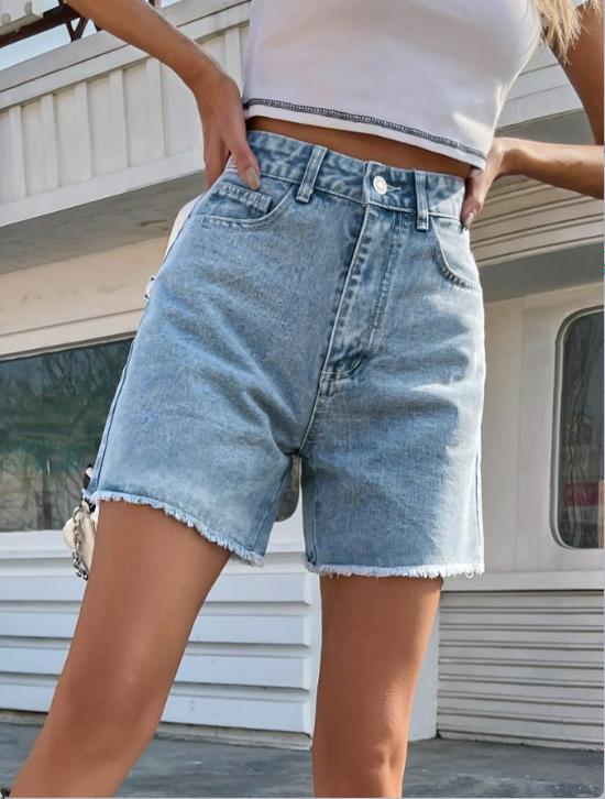 Trendy European & American Women's High-Waist Denim Shorts - Loose, Slimming Fit