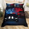 Sada povlaku na přikrývku s motivem policejního auta velikosti King Queen Polyesterový povlak na přikrývku Vzor kresleného auta Pro děti a teenagery Ložní sada s povlakem na polštář