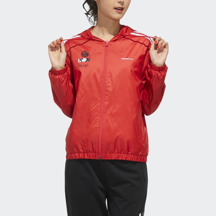 Adidas Neox Mulan Co-Branded Printed Casual Sports Jacket Women Outerwear Glory-Red GK5897