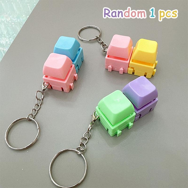 

Fingertip Pressing Key Keychain Stress-Relieving Finger Keyboard Keychain Fidget Decompression Stress Relief Keyboard Clicker