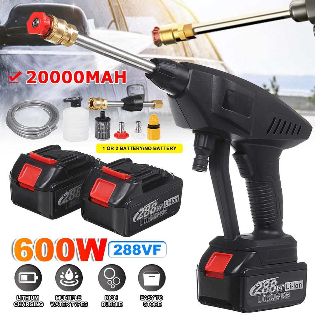600W Cordless Washer Jet Electric Car Washer Guns High Pressure Cleaner 288VF Foam Nozzle For Car Auto Cleaning