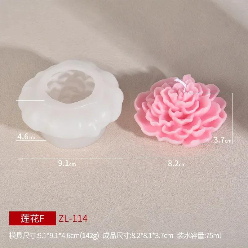 Neues DIY Große Rose kombinierte Blume Kerze Silikonform Pfingstrose Blume Aromatherapie Kerzenform Rose Harzform Gipsformen
