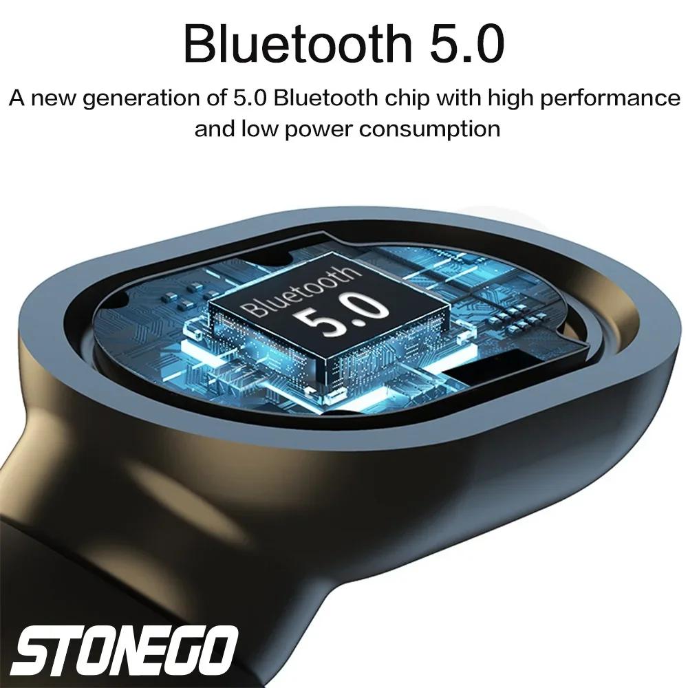 True Wireless Earbuds Bluetooth 5.0 Stereo Sound Noise Cancelling Touch Controls Sport Headphones with Digital Display