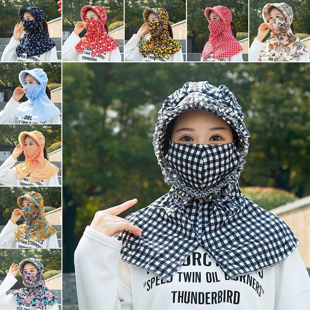 

Wide Brim Tea Picking Cap Floral Sunscreen Hat Fashion Sun Hat Summer 09