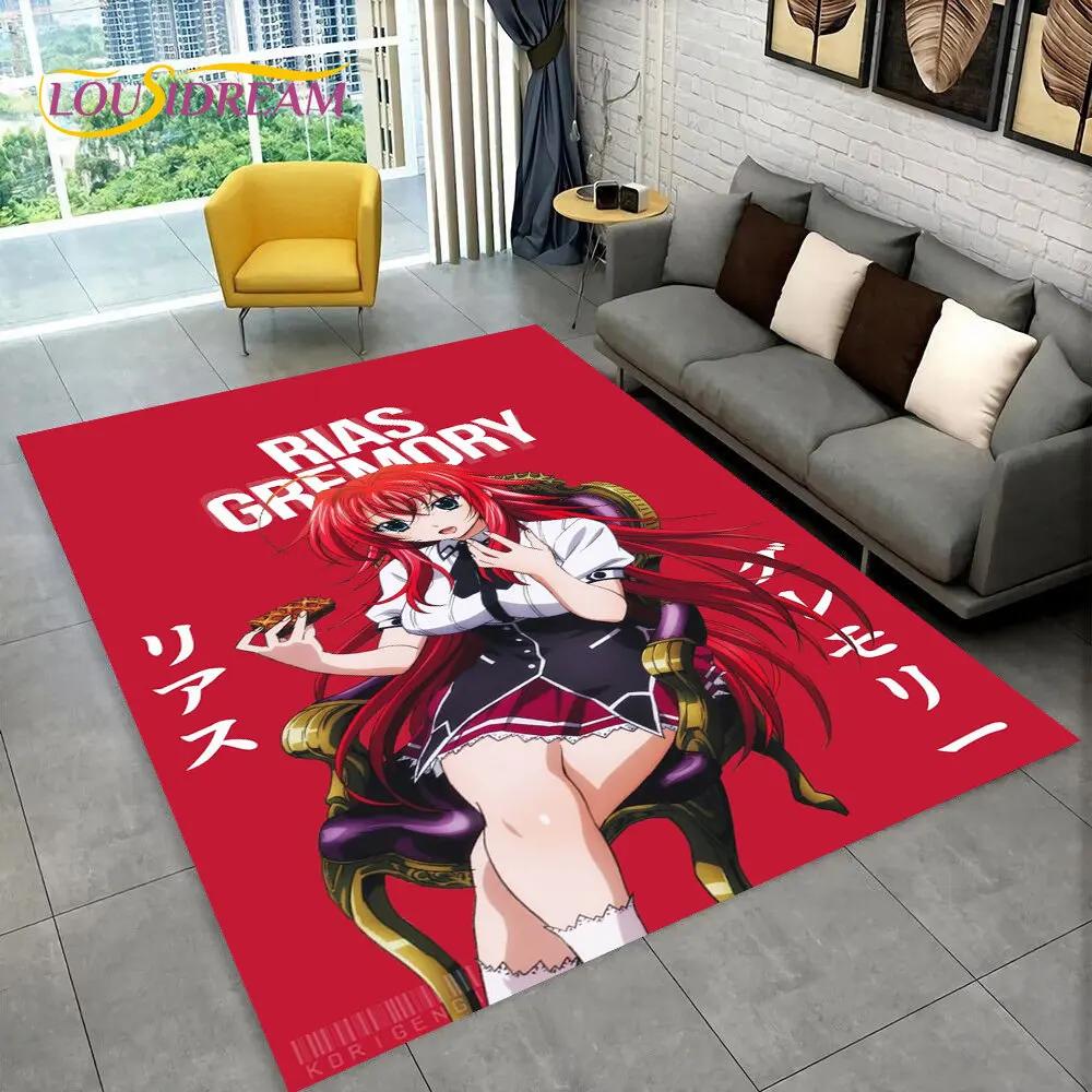 Alfombra Sexy Anime High School D×D, Alfombra para el Hogar Sala de Estar Dormitorio Sofá Felpudo Decoración, Alfombra de Juego Antideslizante 3D para Niños