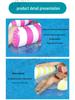 Portable Foldable PVC Striped Water Lounge Chair with Hanging Net - Single Inflatable Floating Bed