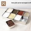 GOLDEN KEY Commercial Stainless Steel Multi-Compartment Seasoning Box with Lid
