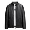 Top, Leather Jacket, Men's PU Leather Jacket, Standing Collar, Motorcycle Suit, Workwear Jacket