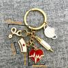 Doctor-Nurse Keychain Gift: Cap, Syringe, Stethoscope, Heart