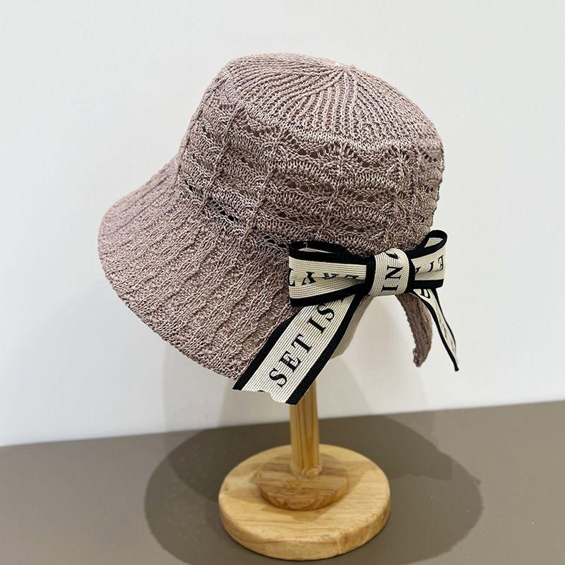 

Color Matching Bucket Hat Women s Sweet Bow Hollow Breathable Basin Hat Spring and Summer Sun Protection Hat ONE SIZE верблюд