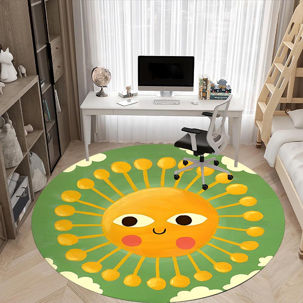 1pc Sunflower Chair Carpet for Office, Non-slip, Soft and Durable Office Rug, Perfect for Office Yy260127132