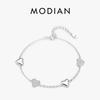 MODIAN Dazzling Zirconia Bracelet 925 Silver Exquisite Mirror Hearts Charms Stackable Bracelets For Women Fine Jewelry