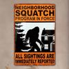 Vintage Sasquatch Metal Tin Sign Wall Art 8x12 Retro Pub Decor