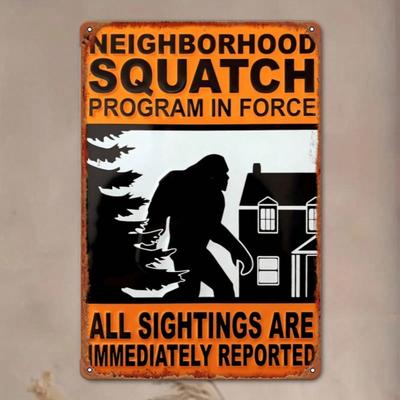 Vintage Sasquatch Metal Tin Sign Wall Art 8x12 Retro Pub Decor
