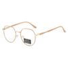 Photochromic Anti Radiation Eyeglasses For Women/Men Milk Tea Color  Anti-blue Glasses Frame Anti rad Sun Adaptive Glass Metal Round Female Sunglasses