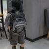 Trendy Korean Style Kids Backpack Fashionable Color Block Canvas Backpack For Boys Girls