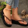 Fashion Shoes for Women Leopard Faux Fur Wedge Flip Flops Female Stylish Summer Beach Slip On Flat Slippers 2025 Fashion Women's Sandals