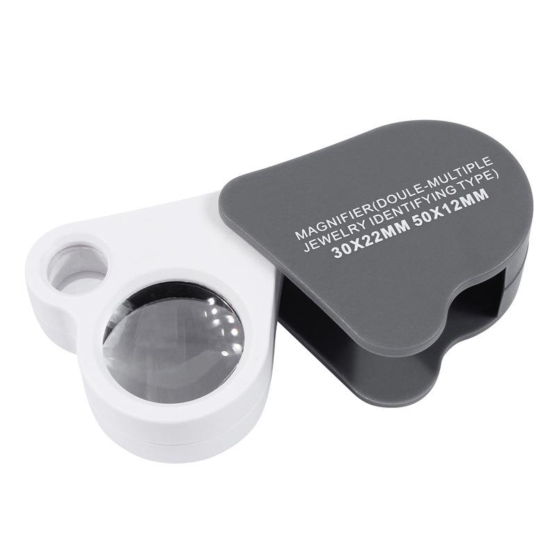 

Mini Folding Loupe Pocket Style 30X/50X Dual Lens Jewelry, Jade, Calligraphy, and Painting Antique Appraisal Magnifier Lupa 30x 50x