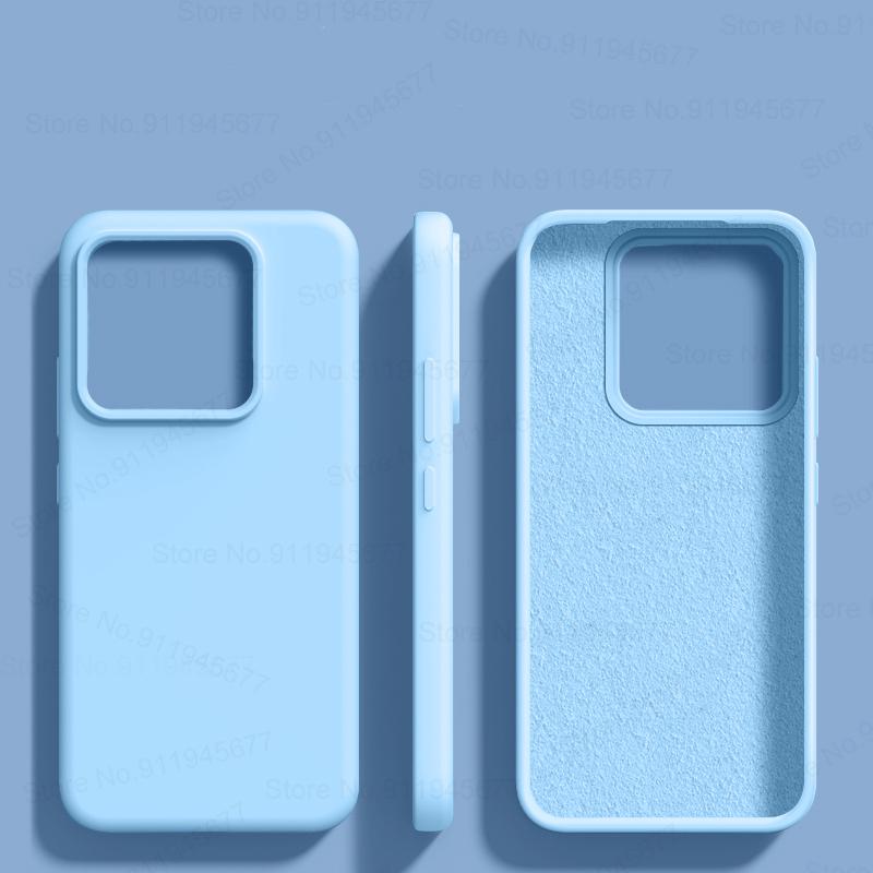 Liquid Silicone Case For Xiaomi Mi 14 Ultra 13T 13 Lite 12T 12S 11T Redmi Note 13 12 11 10 Pro Plus 5G 13C Shockproof Soft Cover