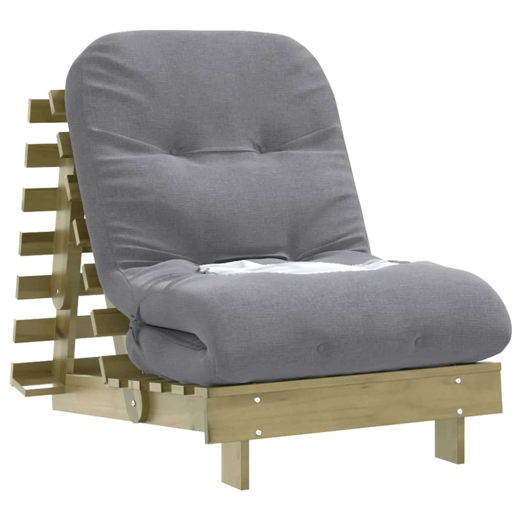 Vidaxl Sofa Rozkładana Typu Futon, Z Materacem, 70X206X11 Cm, Sosnowa