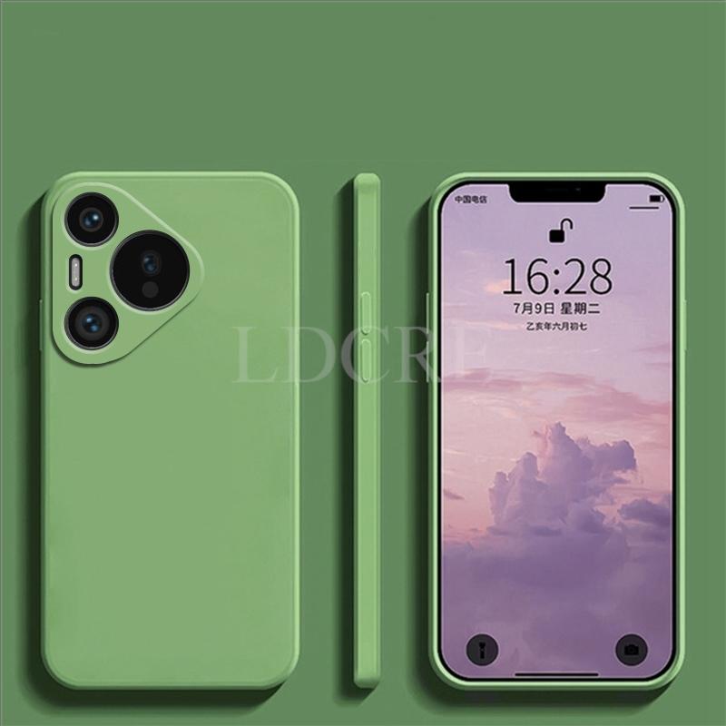 

Для Huawei Pura 70 чехол жидкий силиконовый простой чехол Huawei Pura 70 чехол TPU мягкий резиновый защитный чехол для телефона Pura 70 чехол Huawei Pura 70 зелёный