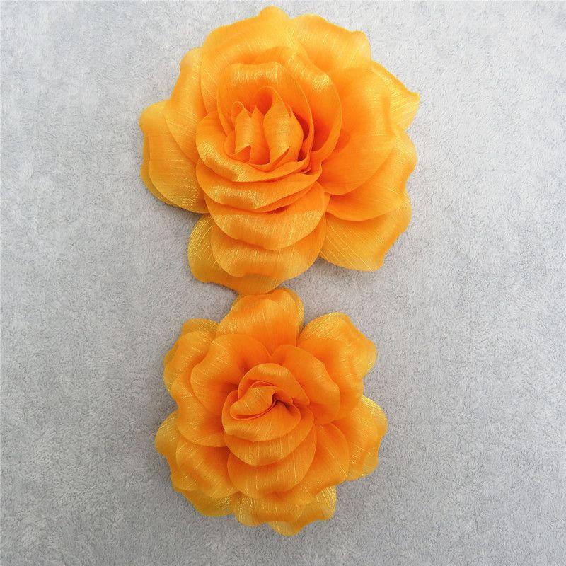 

Design Mercerized Fabric Exaggerated Large Flower Soft Elegant New Photo Peony Flower Women All-Matching Clothes Accessories GOLD