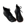 Literary round head cute short women's boots spring and autumn new Martin boots zipper low heel soft sole comfortable short boots tide