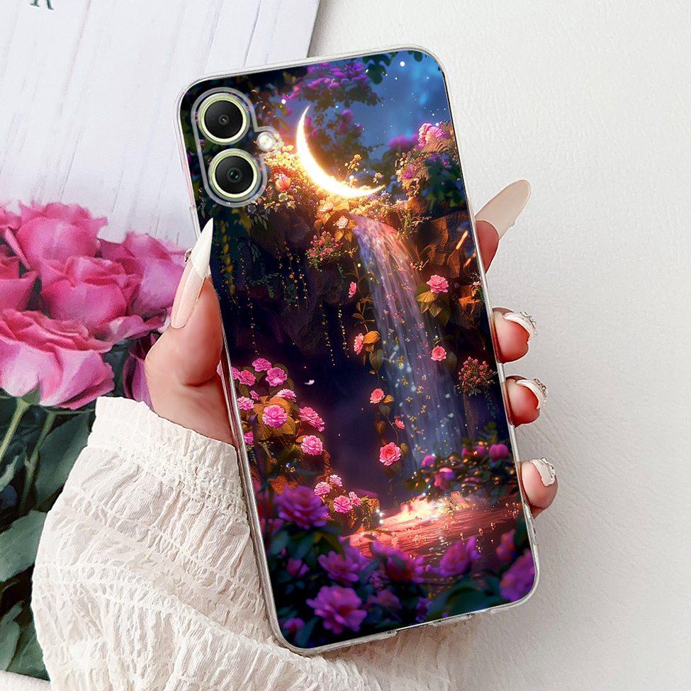 For Samsung A05 Case Clear Cute Cat Fashion Flowers Cool Painted Back Cover For Samsung Galaxy A05 Phone Case SM-A055F SM-A055M