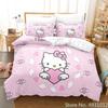 Carino set biancheria da letto Hello Kitty Angelo Federa Anime Giapponese Biancheria da letto Copripiumino Stampato 3D Copripiumino Regalo per Bambini Bambino