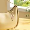Oceanic Shell Alloy Keychain Pearls Accent Lightweight Versatile Purse Charm Jewelry Multi Functional Accessory