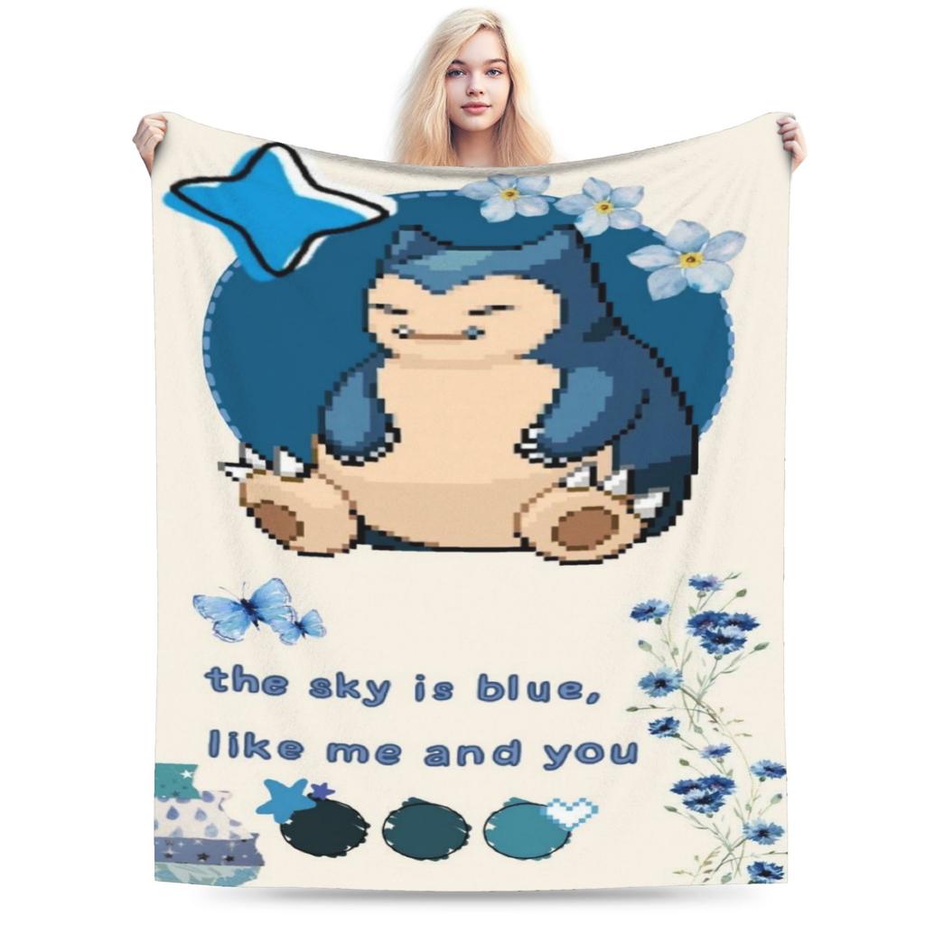 Snorlax Monster Blankets Ultra-Soft Coral Fleece Plush Comfortable Gifts Throw Blanket Plush Thin Quilt