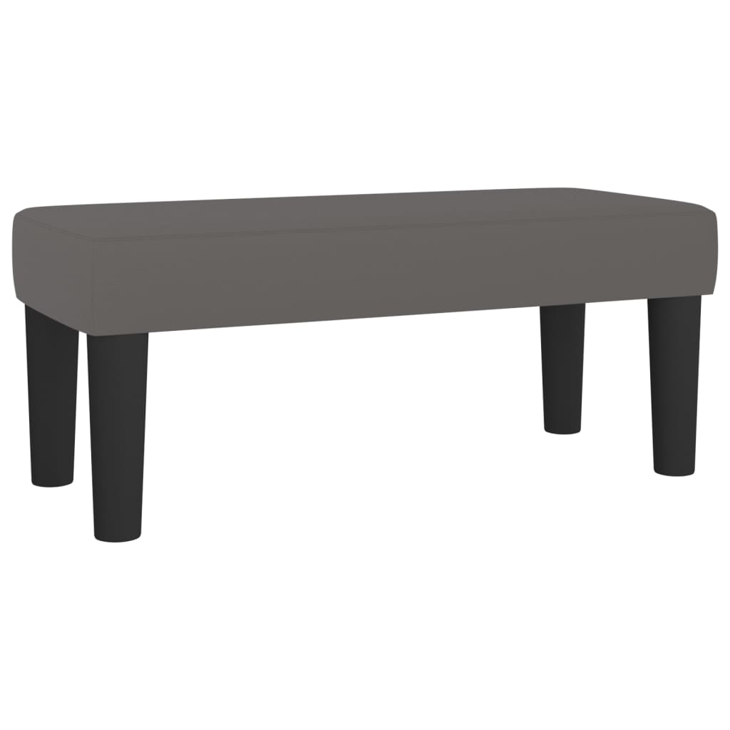 Box Spring Bed with Mattress Gray 90 X 190 Cm Faux Leather