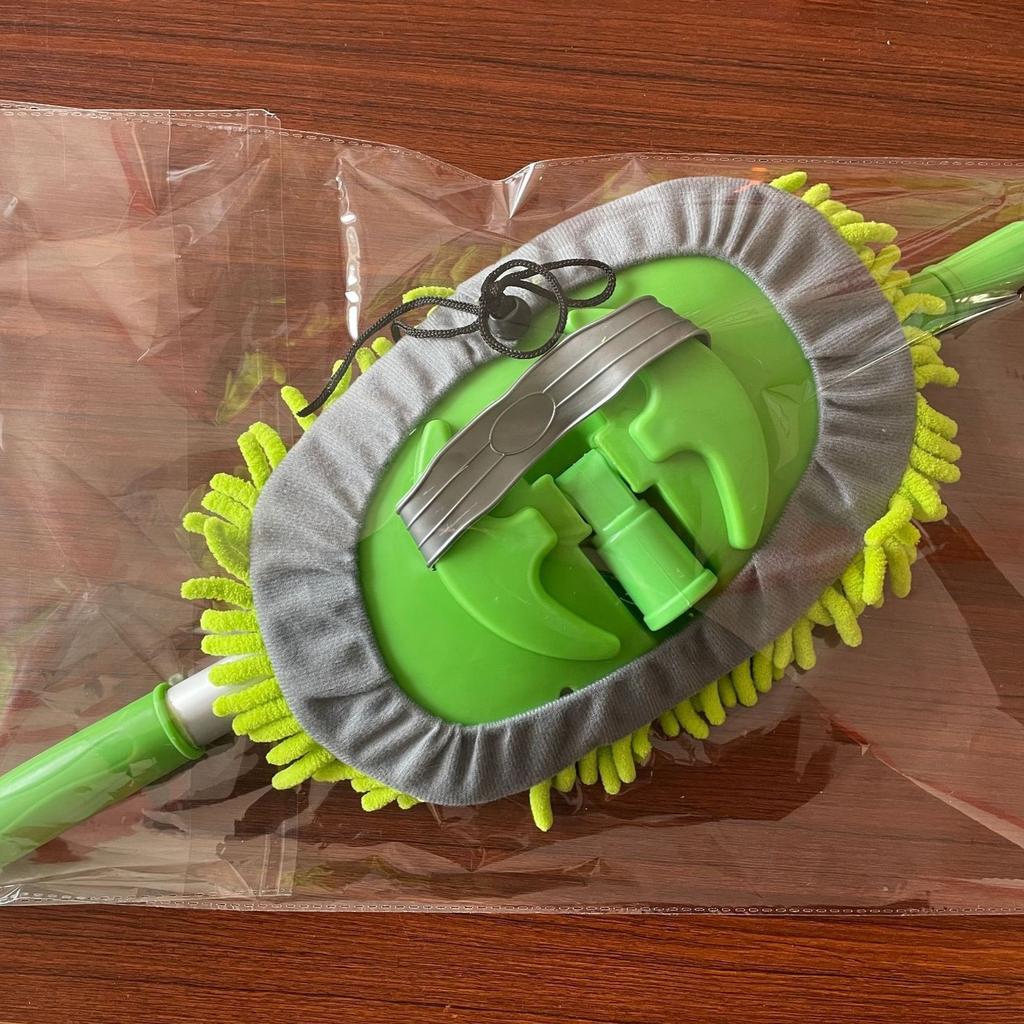 Soft Fleece Microfiber Retractable Car Wash Mop with Long Handle | Scratch-Resistant Mop Cleaning Gloves for Car,Caravans, Homes