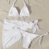 2024 New European & American Three-Piece Swimsuit Set with Sexy Short Tulle Skirt and Bikini.