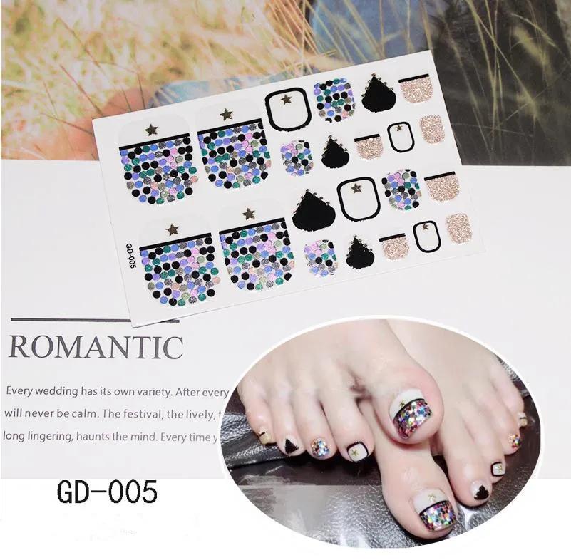 22 Tips Summer Hot Stamping Laser New Manicure Sticker Foot Nail Sticker