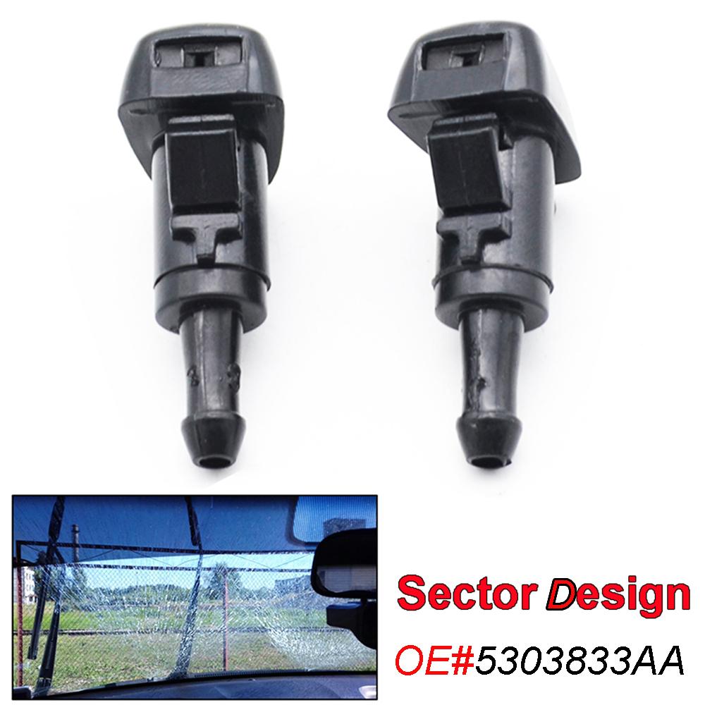 2Pcs Front Windshield Washer Jet Nozzle For Hyundai Solaris Verna Creta Ix35 Ix25 Dodge Avenger Charger Ram Chrysler