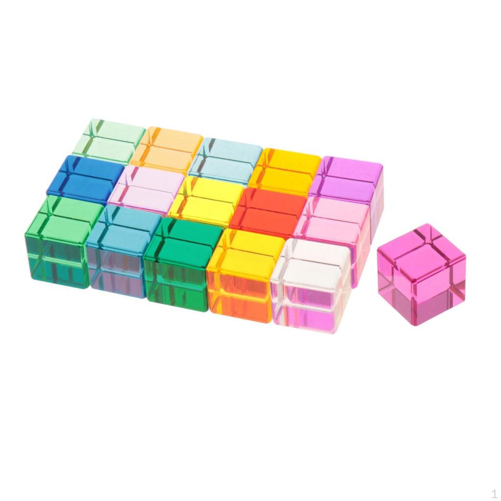 Acrylic Stacking Blocks,Rainbow Stacker,Strip Blocks,Colorful Cubes Sensory Translucent Educational