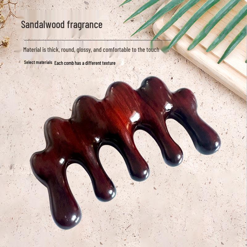 Rosewood Dragon Back Wide-Tooth Scalp Massager Comb Sandalwood Dragon Back Massage Comb розовый лес