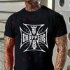 Tricou Bărbați cu Model Motocicletă Chopper Bumbac Moto Gât Rotund Mânecă Scurtă Hip Hop