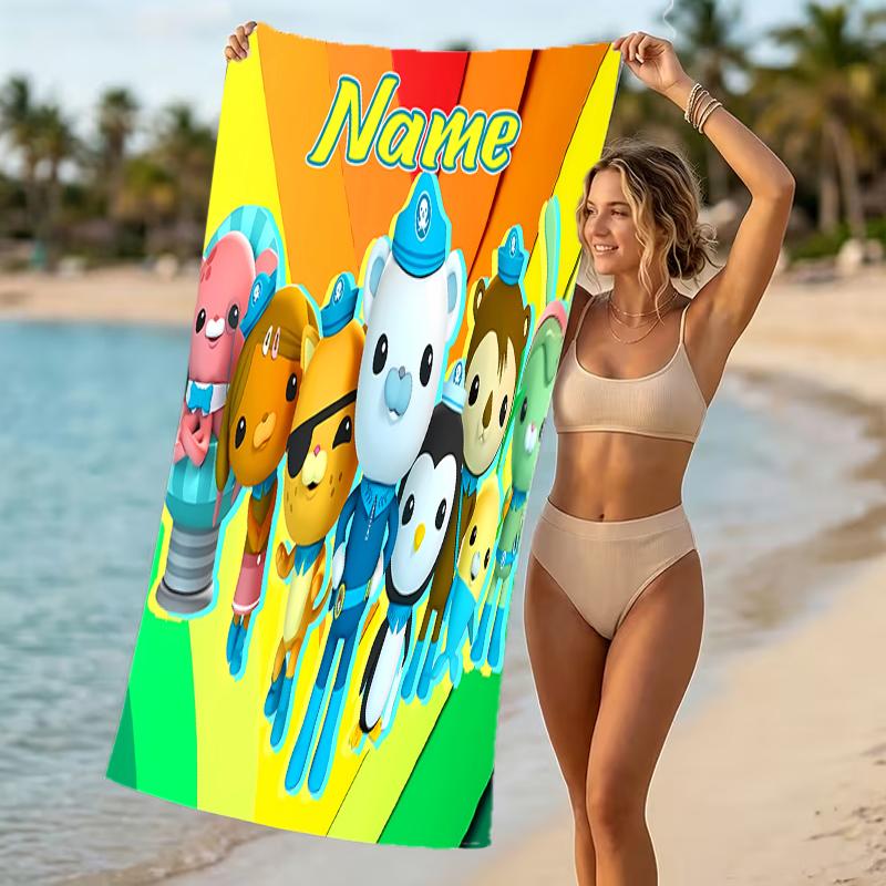 Customizable personalized beach towels Octonauts themed designs.Suitable for the beach, yoga, sports;ideal as beach accessories