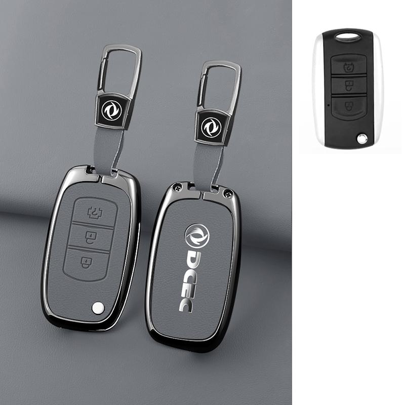 Car Remote Key Cover Case Shell For Dongfeng Dfm Dfsk Glory 580 F507 S30 H30 Ax7 Alloy Leather Protector Keychain Accessories